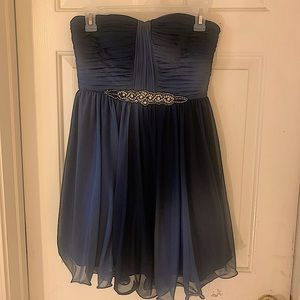 strapless windsor navy blue dress